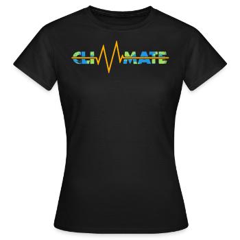 Climat battements de cœur, jour de la Terre, Énergie propre - T-shirt Femme - noir - Devant - AI Model Female 172 dark (172cm)