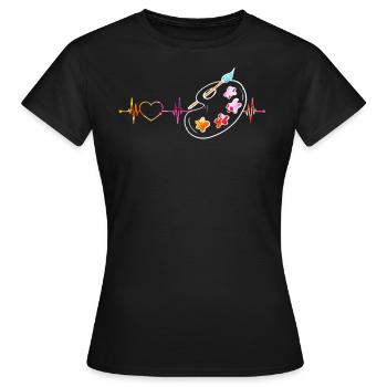 Malen Palette Pinsel Künstler Maler Geschenk - Frauen T-Shirt - Schwarz - Vorne - AI Model Female 172 dark (172cm)