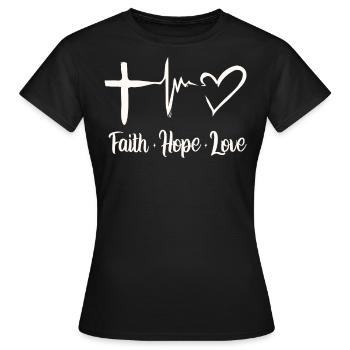 Verse biblique, Dieu chrétien, prière - T-shirt Femme - noir - Devant - AI Model Female 172 dark (172cm)