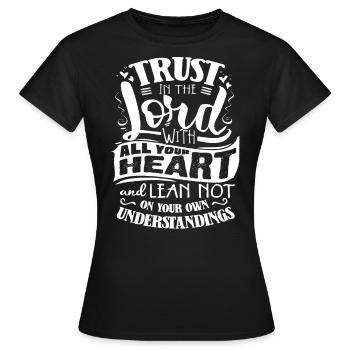 Verse biblique, Dieu chrétien, prière - T-shirt Femme - noir - Devant - AI Model Female 172 dark (172cm)