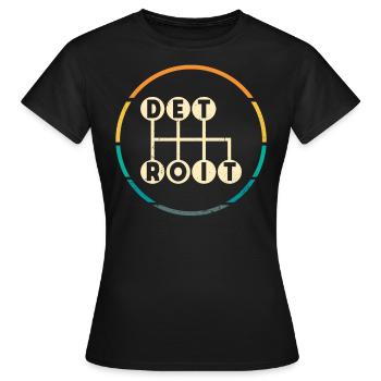 Detroit Stick Shift, changement de vitesse manuel à 6 vitesses - T-shirt Femme - noir - Devant - AI Model Female 172 dark (172cm)