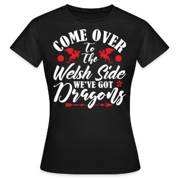 Walisische Seite Hat Drachen, Spiel Vorbei - Frauen T-Shirt - Schwarz - Vorne - AI Model Female 172 dark (172cm)