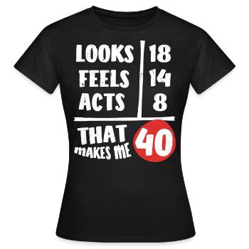 40 års fødselsdag, 40 år gammel - Dame-T-shirt - sort - Foran - AI Model Female 172 dark (172cm)