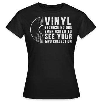 Vinyle, mélomanes, audiophiles - T-shirt Femme - noir - Devant - AI Model Female 172 dark (172cm)