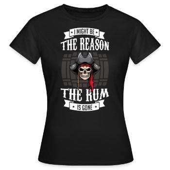 Amateur de rhum, rhum, pirate buveur de rhum - T-shirt Femme - noir - Devant - AI Model Female 172 dark (172cm)