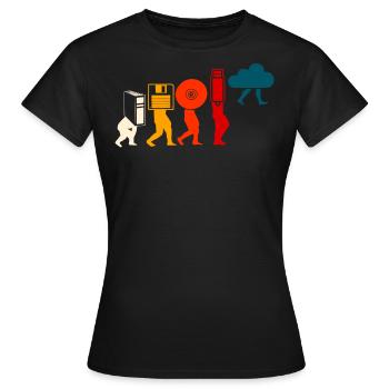 Cloud Programmer Evolution. - Frauen T-Shirt - Schwarz - Vorne - AI Model Female 172 dark (172cm)