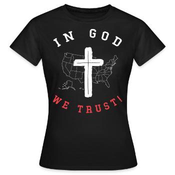 Nous avons confiance en Dieu, croyants chrétiens - T-shirt Femme - noir - Devant - AI Model Female 172 dark (172cm)