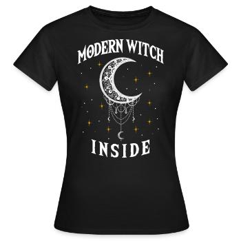 Moderne Hexe Innen, Hexerei Wiccan - Frauen T-Shirt - Schwarz - Vorne - AI Model Female 172 dark (172cm)
