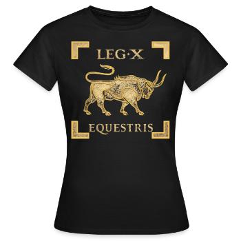 Legio X Equestris Julius Caesar - Frauen T-Shirt - Schwarz - Vorne - AI Model Female 172 dark (172cm)