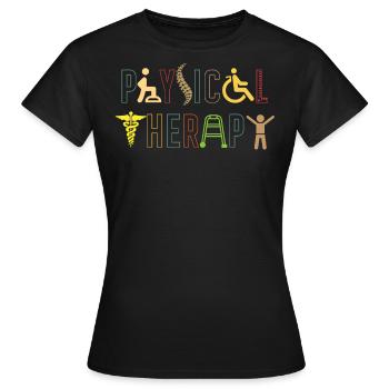 Physiothérapie - T-shirt Femme - noir - Devant - AI Model Female 172 dark (172cm)