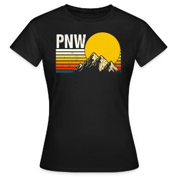 PNW Pacifique Nord-Ouest Bigfoot - T-shirt Femme - noir - Devant - AI Model Female 172 dark (172cm)