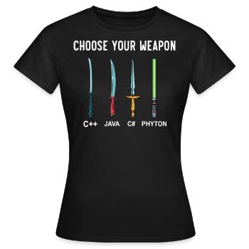 PHYTON PROGRAMMER Programming Encoder Encoding - Women's T-Shirt - black - Front - AI Model Female 172 dark (172cm)