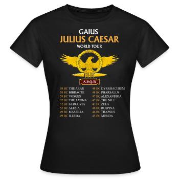 Gaius Julius Caesar World Tour, Antike Römer - Frauen T-Shirt - Schwarz - Vorne - AI Model Female 172 dark (172cm)