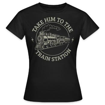 Emmenez-le à la gare - T-shirt Femme - noir - Devant - AI Model Female 172 dark (172cm)