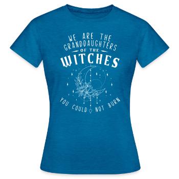 Nous sommes les petites-filles des sorcières - T-shirt Femme - bleu saphir antique chiné - Devant - AI Model Female 172 dark (172cm)