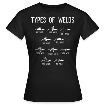 Welders, Weld types Of welds - Women's T-Shirt - black - Front - AI Model Female 172 dark (172cm)