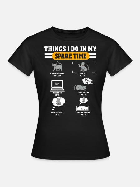 Lustiger Katzenbesitzer, Katzen - Dame-T-shirt - sort