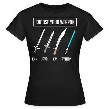 Python-Programmierung, Programmierer Python-Code - Frauen T-Shirt - Schwarz - Vorne - AI Model Female 172 dark (172cm)