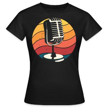 Microphone, Comedian, Stand-Up Comedy - Women's T-Shirt - black - Front - AI Model Female 172 dark (172cm)