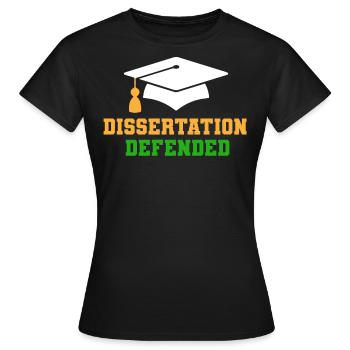 Dissertation Defended - Women's T-Shirt - black - Front - AI Model Female 172 dark (172cm)