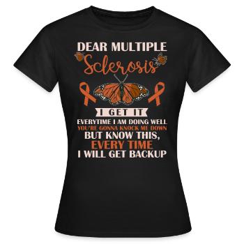 Multiple Sklerosebewusstsein, MS - Frauen T-Shirt - Schwarz - Vorne - AI Model Female 172 dark (172cm)