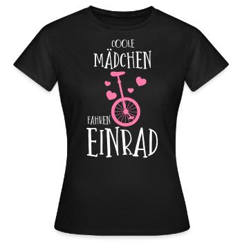 Coole Mädchen fahren EInrad - Frauen T-Shirt - Schwarz - Vorne - AI Model Female 172 dark (172cm)