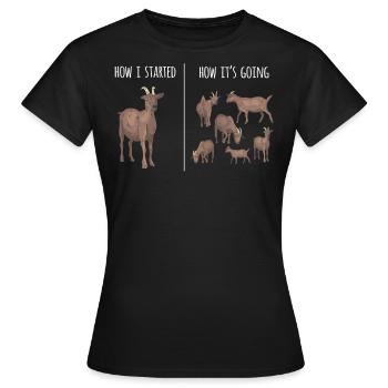 Chèvre, chèvres, amoureux des chèvres - T-shirt Femme - noir - Devant - AI Model Female 172 dark (172cm)