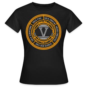 Sola Scriptura Réforme protestante 5 Solas - T-shirt Femme - noir - Devant - AI Model Female 172 dark (172cm)