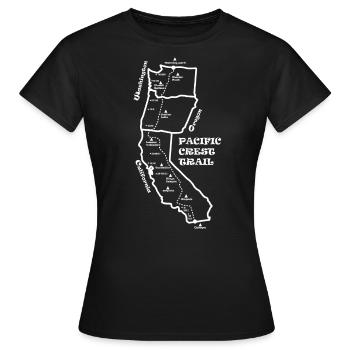 Pacific Crest Trail, Wandern - Frauen T-Shirt - Schwarz - Vorne - AI Model Female 172 dark (172cm)