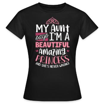 Pour nièce de tante - T-shirt Femme - noir - Devant - AI Model Female 172 dark (172cm)