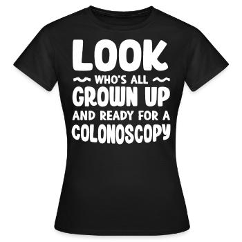 Prêt pour une coloscopie - T-shirt Femme - noir - Devant - AI Model Female 172 dark (172cm)