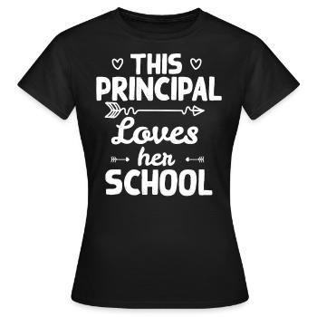This client loves your school - Women's T-Shirt - black - Front - AI Model Female 172 dark (172cm)
