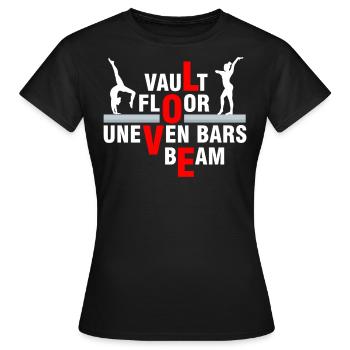 Liebesgymnastik, Tresor, Strahl - Frauen T-Shirt - Schwarz - Vorne - AI Model Female 172 dark (172cm)