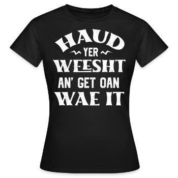Schottisches Erbe, Schottische Sprache - Frauen T-Shirt - Schwarz - Vorne - AI Model Female 172 dark (172cm)