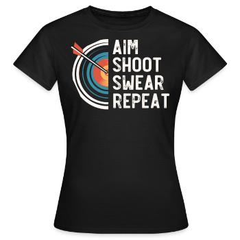 Archery, Archer, Bows, Bows - Women's T-Shirt - black - Front - AI Model Female 172 dark (172cm)