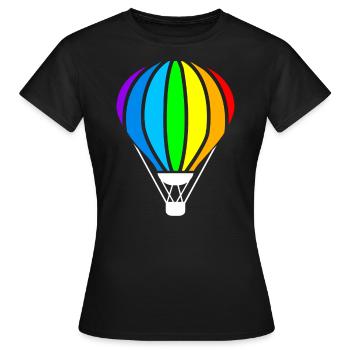 Heißluftballon, Fliegen Eines Heißluftballons - Frauen T-Shirt - Schwarz - Vorne - AI Model Female 172 dark (172cm)