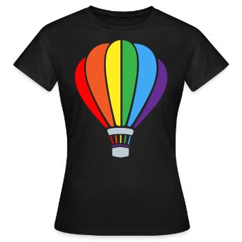 Heißluftballon, Fliegen Eines Heißluftballons - Frauen T-Shirt - Schwarz - Vorne - AI Model Female 172 dark (172cm)