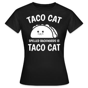 Taco Cat Backward is Taco Cat - Women's T-Shirt - black - Front - AI Model Female 172 dark (172cm)
