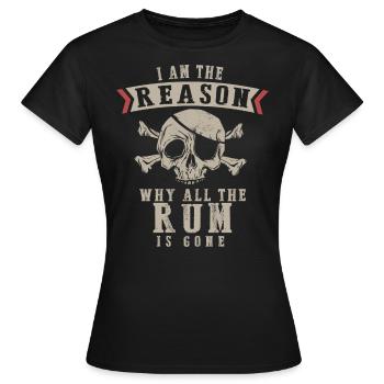 Buveur de rhum, Rhum - T-shirt Femme - noir - Devant - AI Model Female 172 dark (172cm)