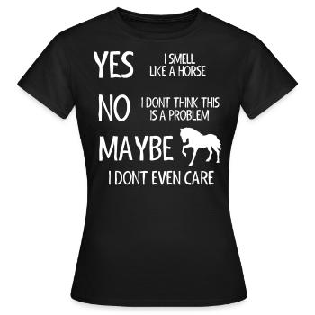 Pferdenarr, Pferd, Pferdegeschenk - Frauen T-Shirt - Schwarz - Vorne - AI Model Female 172 dark (172cm)
