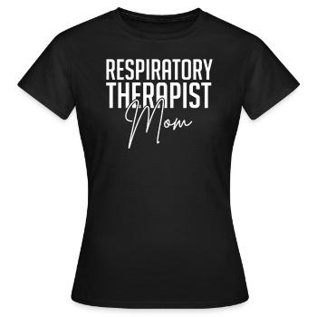 Thérapeute respiratoire Mère Sauveteur - T-shirt Femme - noir - Devant - AI Model Female 172 dark (172cm)