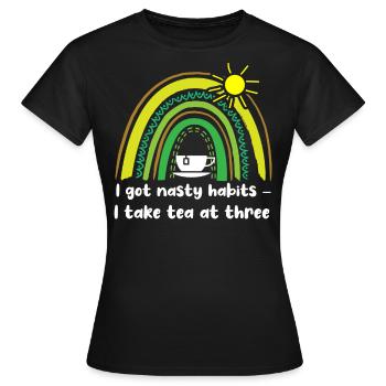 Tea lovers, tea drinkers, tea time - Women's T-Shirt - black - Front - AI Model Female 172 dark (172cm)