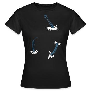 Fishermen, fishing, fishing hooks - Women's T-Shirt - black - Front - AI Model Female 172 dark (172cm)