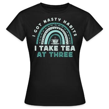 Tea lovers, tea drinkers, tea time - Women's T-Shirt - black - Front - AI Model Female 172 dark (172cm)