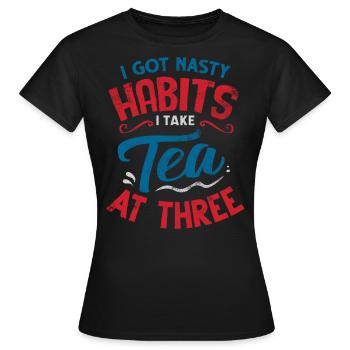 Tea lovers, tea drinkers, tea, tea time - Women's T-Shirt - black - Front - AI Model Female 172 dark (172cm)