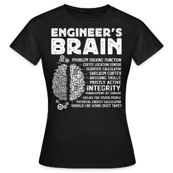 Ingénieurs Cerveau, Ingénieur - T-shirt Femme - noir - Devant - AI Model Female 172 dark (172cm)