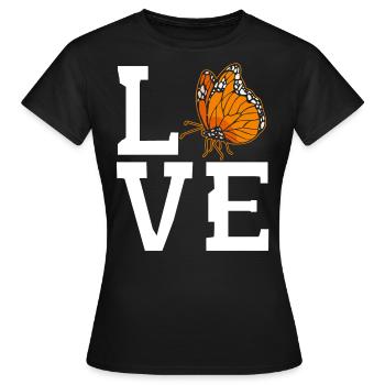 Monarch butterfly - Women's T-Shirt - black - Front - AI Model Female 172 dark (172cm)
