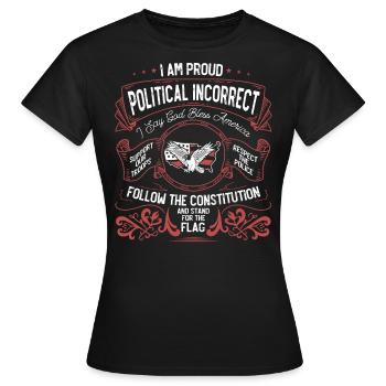Politically Incorrect, Follow The Constitution - Women's T-Shirt - black - Front - AI Model Female 172 dark (172cm)