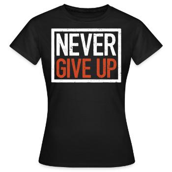 Ne jamais abandonner, citation motivante - T-shirt Femme - noir - Devant - AI Model Female 172 dark (172cm)