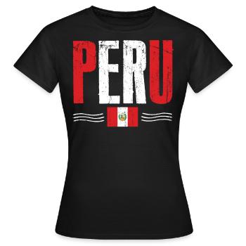 Peru Fan, Amérique du Sud - T-shirt Femme - noir - Devant - AI Model Female 172 dark (172cm)